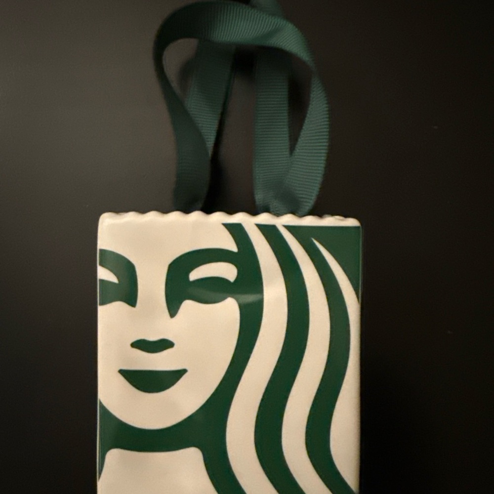 STARBUCKS Mermaid Ceramic Tote Bag Gift Card Holder / 2019 Christmas Ornament